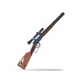 Hunting rifle, vector illustration in flat style design Royalty Free Stock Photo