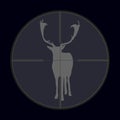 Hunting season with deer gray in gunsight Royalty Free Stock Photo