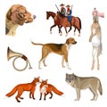 Hunting set vector Royalty Free Stock Photo