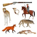 Hunting set vector Royalty Free Stock Photo