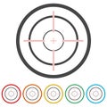 Hunting sight targets, Crosshair icon, 6 Colors Included