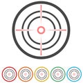 Hunting sight targets, Crosshair icon, 6 Colors Included