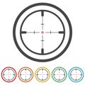 Hunting sight targets, Crosshair icon, 6 Colors Included