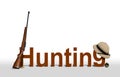 Hunting Sign with Rifle and Hat Royalty Free Stock Photo