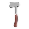 Hunting or tourist hatchet isolated on white. 3D illustration, clipping path Royalty Free Stock Photo