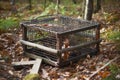 Hunting Trap Set Up On The Ground. Generative AI