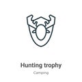 Hunting trophy outline vector icon. Thin line black hunting trophy icon, flat vector simple element illustration from editable