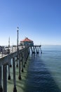 The ocean and a parcial view of Huntington Beach Pier Royalty Free Stock Photo