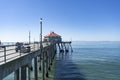 The ocean and a parcial view of Huntington Beach Pier Royalty Free Stock Photo