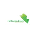 Huntington Beach City Map Geometric Modern Logo