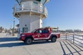 Huntington Beach Lifeguard truck on the pier