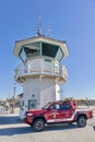 Huntington Beach Lifeguard truck on the pier Royalty Free Stock Photo