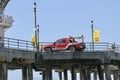 Huntington Beach Pier with a Lifeguard truck parked on top