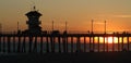 Huntington Beach Pier at Sunset Royalty Free Stock Photo