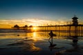 Huntington beach sunset Royalty Free Stock Photo