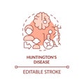 Huntington disease red concept icon