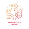 Huntington disease red gradient concept icon