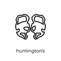 Huntington's disease icon. Trendy modern flat linear vector Hunt Royalty Free Stock Photo