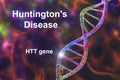 Huntington's disease, a neurodegenerative disease due to mutation in the huntingtin gene, HTT, conceptual 3D