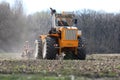 RÃÂ¡ba Huntractor articulated tractor preparing field in Hungary