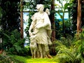 Huntress with a dog statue in corridors of Royal Greenhouses In Brussels