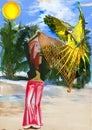 Huntress parrots (digital painting)