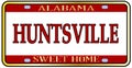 Huntsville City Alabama State License Plate