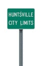 Huntsville City Limits road sign