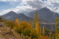 Hunza valley in autumn season, Gilgit Baltistan, Pakistan Royalty Free Stock Photo