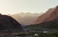 Hunza valley landscape in summer season at sunrise morning Royalty Free Stock Photo