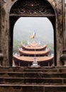 At the gate of Thien Tru Pagoda, one of the buddhist temples making up the Perfume Pagoda temple complex Royalty Free Stock Photo