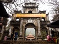 At the gate of Thien Tru Pagoda, one of the buddhist temples making up the Perfume Pagoda temple complex Royalty Free Stock Photo