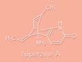 Huperzine A alkaloid molecule. Skeletal formula.