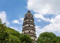 Huqiu Tower or Tiger Hill Pagoda, situated on Tiger Hill, Suzhou