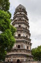 Huqiu Tower or Tiger Hill Pagoda, situated on Tiger Hill, Suzhou Royalty Free Stock Photo