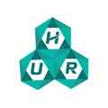 HUR creative minimalist letter logo. HUR unique vector initials alphabet letter logo design Royalty Free Stock Photo