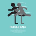 Hurdle Race Icon Black Symbol Vector