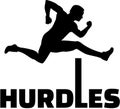 Hurdles with man silhouette