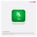 Hurdling Icon Green Web Button Royalty Free Stock Photo