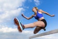 Hurdling in track and field Royalty Free Stock Photo