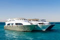 Hurgada, Egypt - January 21, 2017: Three yachts in the Red sea