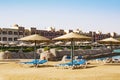 HURGADA, EGYPT-SEPTEMBER 15, 2021: Four-star all-inclusive hotel Royalty Free Stock Photo