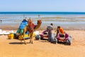 Camel standing on the beach of Red Sea in Egypt Royalty Free Stock Photo