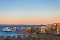 Sunset over the red sea in Hurghada, Egypt Royalty Free Stock Photo