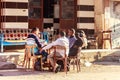 Egyptian men sitting in a street cafe