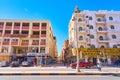 Hurghada, Egypt - January 31, 2021 - An urban poor quarter in the city center. Walking area for tourists Royalty Free Stock Photo