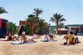 Hurghada, Egypt - October 9, 2016 . Tourists on the animation yo Royalty Free Stock Photo