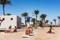 Hurghada, Egypt - October 9, 2016 . Tourists on the animation yo Royalty Free Stock Photo