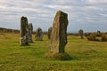 Hurlers standing stones at sunrise Royalty Free Stock Photo