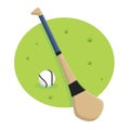 Hurley Stick and Ball Royalty Free Stock Photo